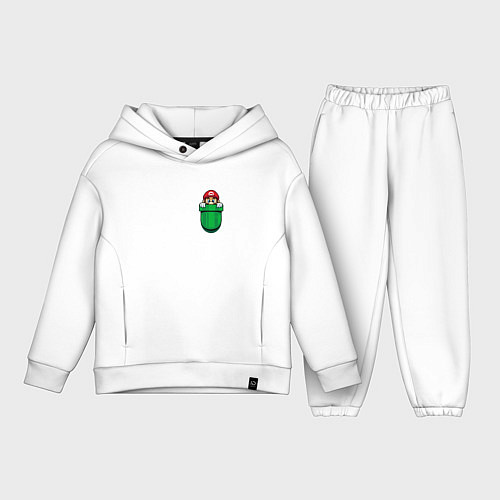 Детский костюм оверсайз Марио в кармане / Белый – фото 1