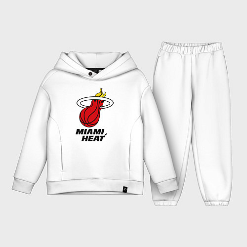 Детский костюм оверсайз Miami Heat-logo / Белый – фото 1