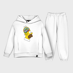Детский костюм оверсайз Мозг Гомера, цвет: белый
