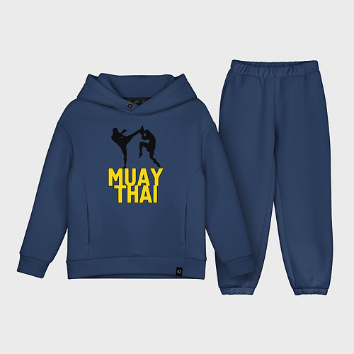 Детский костюм оверсайз Muay Thai / Тёмно-синий – фото 1