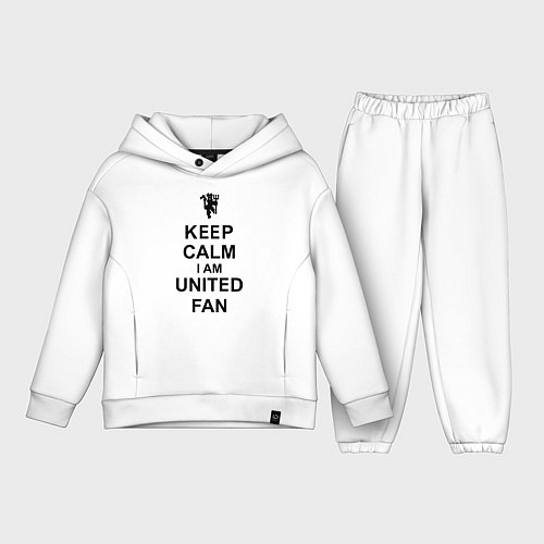 Детский костюм оверсайз Keep Calm & United fan / Белый – фото 1