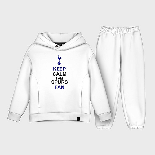 Детский костюм оверсайз Keep Calm & Spurs fan / Белый – фото 1