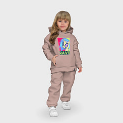 Детский костюм оверсайз DJ Pon-3 RAVE, цвет: пыльно-розовый — фото 2