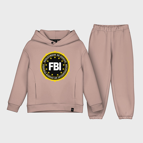 Детский костюм оверсайз FBI Departament / Пыльно-розовый – фото 1