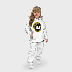 Детский костюм оверсайз FBI Departament, цвет: белый — фото 2