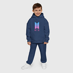Детский костюм оверсайз BTS: Neon Jimin, цвет: тёмно-синий — фото 2