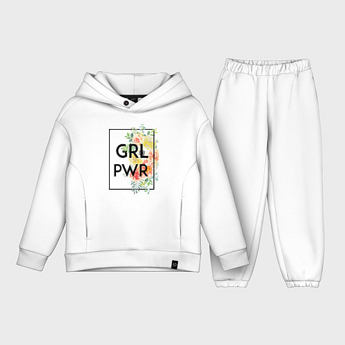 Детский костюм оверсайз GRL PWR / Белый – фото 1