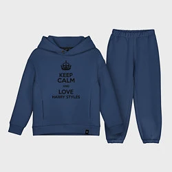 Детский костюм оверсайз Keep Calm & Love Harry Styles, цвет: тёмно-синий