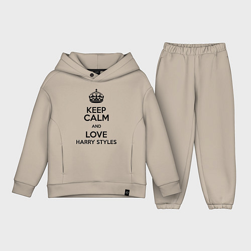 Детский костюм оверсайз Keep Calm & Love Harry Styles / Миндальный – фото 1