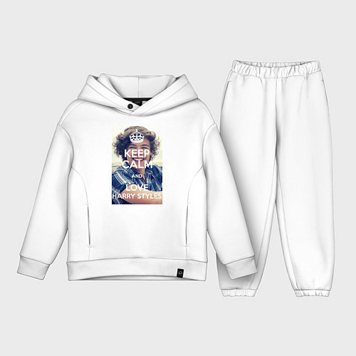 Детский костюм оверсайз Keep Calm & Love Harry Styles / Белый – фото 1