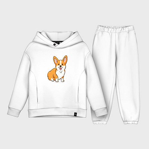 Детский костюм оверсайз Корги / Белый – фото 1