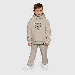 Детский костюм оверсайз Lamborghini Logo Dark, цвет: миндальный — фото 2