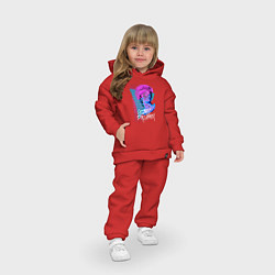 Детский костюм оверсайз Бюст статуи Glitch face, цвет: красный — фото 2