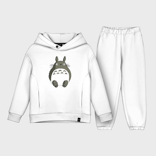 Детский костюм оверсайз Тоторо с прозрачным пузиком / Белый – фото 1