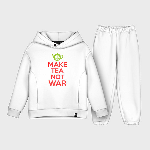 Детский костюм оверсайз Make tea not war / Белый – фото 1