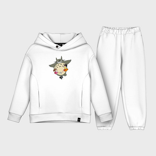 Детский костюм оверсайз Тоторо и девочки / Белый – фото 1