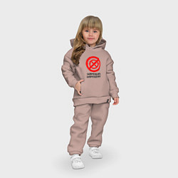 Детский костюм оверсайз Запрещать запрещено!, цвет: пыльно-розовый — фото 2