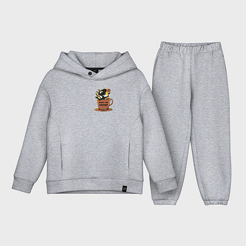 Детский костюм оверсайз DO IT! DRINK THE COFFEE / Меланж – фото 1