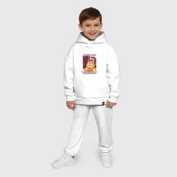 Детский костюм оверсайз Джонни Кэтсвилл Суетолог мем, цвет: белый — фото 2
