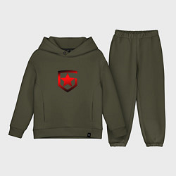 Детский костюм оверсайз Gambit Gaming Red Machine 202122 Красная машина, цвет: хаки