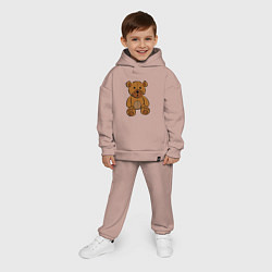 Детский костюм оверсайз Плюшевый медведь, цвет: пыльно-розовый — фото 2