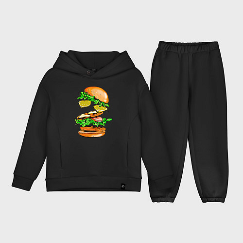 Детский костюм оверсайз King Burger / Черный – фото 1