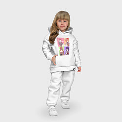 Детский костюм оверсайз Girls Doki Doki коллаж, цвет: белый — фото 2