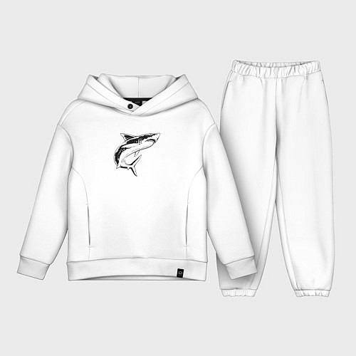 Детский костюм оверсайз Акула / Белый – фото 1