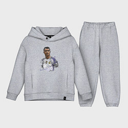 Детский костюм оверсайз Cristiano Ronaldo Manchester United Portugal цвета меланж — фото 1