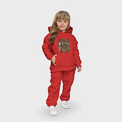 Детский костюм оверсайз Славянский медведь, цвет: красный — фото 2