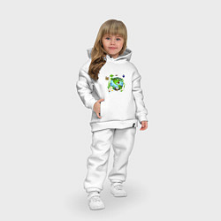 Детский костюм оверсайз Чистая планета, цвет: белый — фото 2