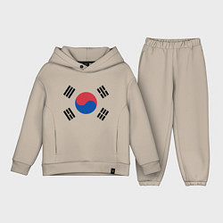 Детский костюм оверсайз Корея Корейский флаг, цвет: миндальный