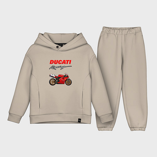 Детский костюм оверсайз DUCATI ДУКАТИ MOTOSPORT / Миндальный – фото 1