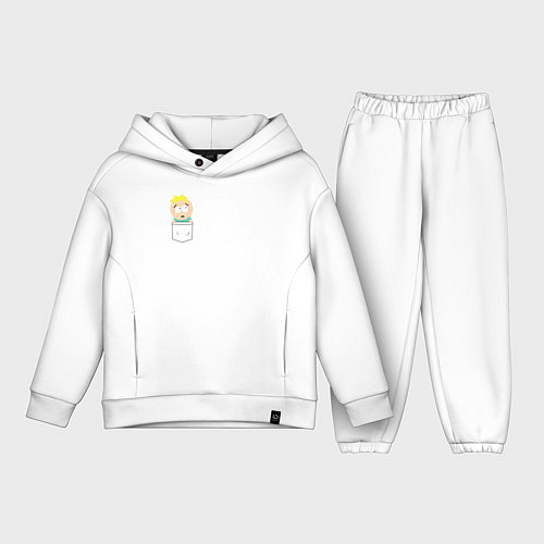 Детский костюм оверсайз Баттерс в кармане / Белый – фото 1