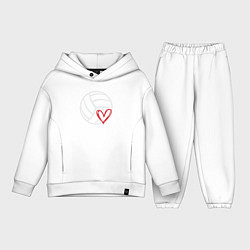 Детский костюм оверсайз Love Volleyball, цвет: белый