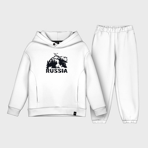 Детский костюм оверсайз Russian bear / Белый – фото 1