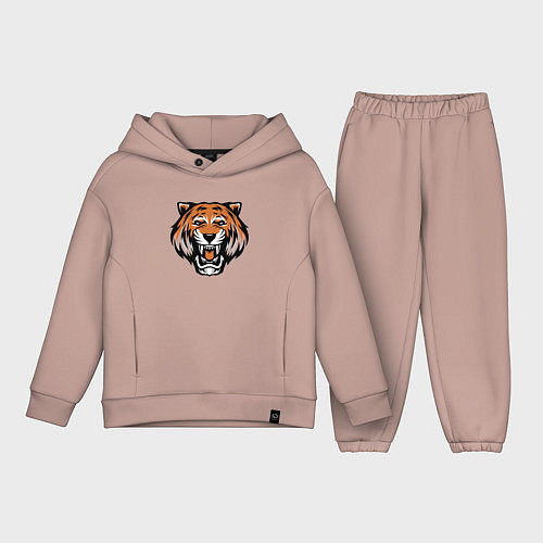 Детский костюм оверсайз Tiger Roar / Пыльно-розовый – фото 1