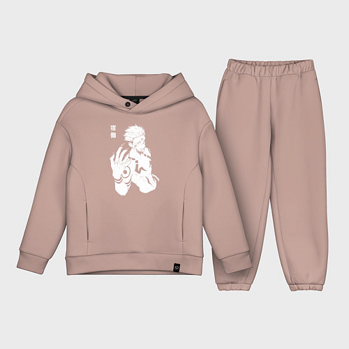 Детский костюм оверсайз Рёмен Сукуна Магическая битва / Пыльно-розовый – фото 1