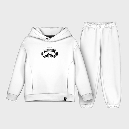 Детский костюм оверсайз FREERIDE SNOWBOARDING / Белый – фото 1