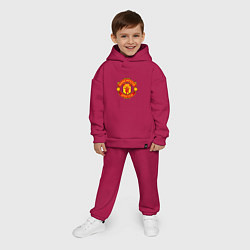 Детский костюм оверсайз Манчестер Юнайтед логотип, цвет: маджента — фото 2