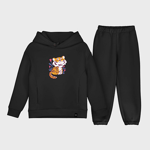 Детский костюм оверсайз Cute little tiger cub / Черный – фото 1