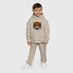 Детский костюм оверсайз Tiger Cool, цвет: миндальный — фото 2