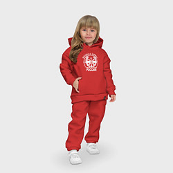 Детский костюм оверсайз Войска связи герб с надписью на спине, цвет: красный — фото 2