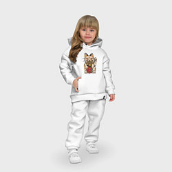 Детский костюм оверсайз Кот - демон, цвет: белый — фото 2