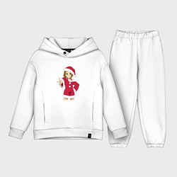 Детский костюм оверсайз Анимешная девочка Санта, цвет: белый