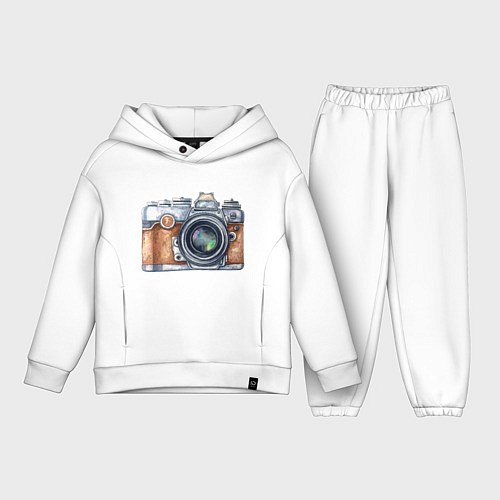 Детский костюм оверсайз Ретро фотокамера / Белый – фото 1