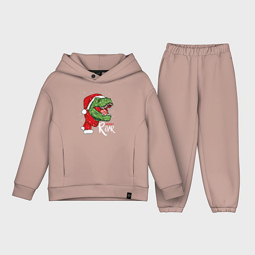 Детский костюм оверсайз T-rex Merry Roar / Пыльно-розовый – фото 1