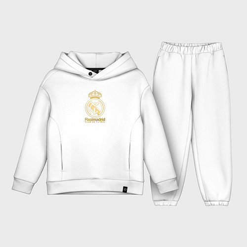 Детский костюм оверсайз Real Madrid gold logo / Белый – фото 1
