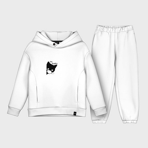 Детский костюм оверсайз Кот в маске / Белый – фото 1