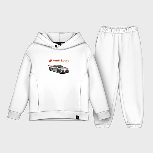 Детский костюм оверсайз Audi sport - racing team / Белый – фото 1